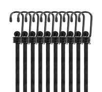 WeFine Lot de 10 tendeurs élastiques avec crochets résistants aux intempéries et aux UV pour caravane, camping, camping-car, coffre, porte-bagages