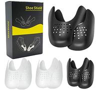 WeFine Lot de 4 paires de boucliers de chaussures universels contre les plis de la chaussure, protection anti-plis pour chaussures de course à pied décontractées, Noir+Blanc, UK SIZES: Men's sizes