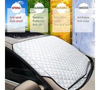 WeFine Protection de pare-brise ultra résistante - Résistant au gel, à la neige, à la glace, au soleil, aux UV, à la poussière, à l'eau - Ajustement parfait pour voitures et SUV (145 x 100 cm)