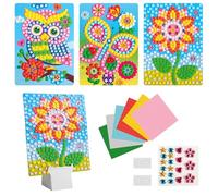 WEFINEST 3 Pièces Jouets En Mosaïque Enfants, Mosaique Loisir Creatif Fleur Papillon Hibou, Jeu De Mosaïque Pour Enfants, Activites Manuelles Pour Enfants Filles Garçons, Cadeaux d'Anniversaire