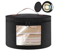 WEFINEST Grande Boite Chapeau Ronde avec Couvercle, Boite A Chapeau De Voyage Ronde 43 x 26cm Boite À Chapeaux, Pliables Tissu Organisateur De Chapeau pour Ranger les Chapeaux et les Jouets