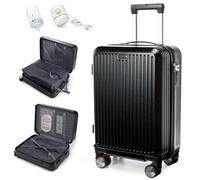 WEFLIER Ensemble de Bagages Valise sous Vide, Ryanair 55x40x20, Valise de Voyage 20 Pouces, Trolley avec sous Vide, (avec Une Petite Valise Inclinée, Une Pompe de Recharge Et Une Pompe Enfichable)