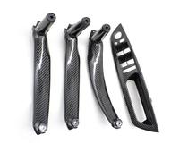 WEFOLCC Interrupteur fenêtre porte conducteur intérieur pour X5 X6 E70 E71 E72 2007-2013 Kit 4 pièces couvercle d'accoudoir poignée traction remplacement (Carbon RHD 4PCS)
