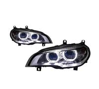 WEFOLCC Phares Pour X5 E70 2007-2013 Avec Feux De Jour (DRL) Clignotants Route Anneaux Lumineux (Angel Eyes) Et Lentille Projecteur LED(2011-2013)