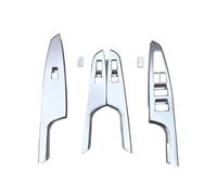 WEFOLCC Pour Hyundai Pour Tucson 2015 2016 2017 Garniture De Couvercle De Poignée De Panneau De Commutateur Porte Fenêtre Voiture En Fibre Carbone/chrome (Chrome)