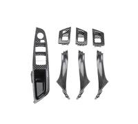 WEFOLCC Pour Série 5 F10 F11 LHD 7Pcs Poignée De Porte Intérieure De Voiture Ensemble De Plaque De Protection En Fibre De Carbone (Model B)