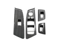 WEFOLCC Pour Série 5 M5 G30 G31 F90 2017-2020 RHD Couvercle De Bouton De Lève-vitre Principal Garniture Panneau Commutateur Fenêtre Porte Passager (Carbon 4pcs set)