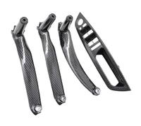 WEFOLCC Pour X5 X6 E70 E71 2007-2013 Ensemble De Couvercle Commutateur Lève-vitre En Fibre Carbone Garniture De Couvercle Poignée Porte Intérieure (RHD 4PCS Set)