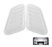 WeFoonLo bouchon d'admission d'air décoratif pour voiture capot universel scoop Body Kit, accessoires d'aération pour voitures et camions ABS autocollant extérieur brillant (Blanc)