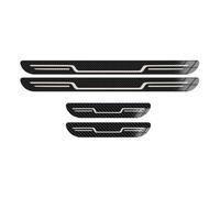 WEFP 4 Pièces Protection Seuil Porte Voiture pour Porsche Boxster 2012-2016, Acier Inoxydable Plaques Plinthes Pédale Bienvenue Anti-Rayures,A/Carbon Fiber Texture