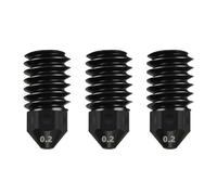 Wefuit Lot de 3 buses pour Bambu Lab A1 Mini/A1 Hotend Kit amélioré, résistant à l'usure, amovible, en acier trempé, buse de 0,2 mm remplaçable, compatible avec la mini imprimante 3D Bambu Lab A1/A1