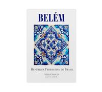 WEGAGTTT Belém, Brésil, esthétique traditionnelle azulejo, impression sur toile, décoration de chambre à coucher, bureau, chambre, cadeau, 60 x 90 cm