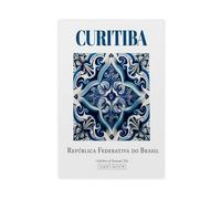 WEGAGTTT Curitiba, Brésil, esthétique traditionnelle azulejo sur toile, poster imprimé sur toile, décoration murale pour salon, chambre à coucher, 60 x 90 cm