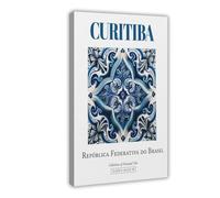 WEGAGTTT Curitiba, Brésil, esthétique traditionnelle azulejo sur toile, poster imprimé sur toile, peinture pour salon, chambre à coucher, 50 x 75 cm