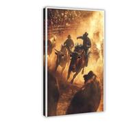 WEGAGTTT Impression sur toile Texas Rodeo - Cowboys équitation de taureaux - Événement occidental - Décoration pour chambre à coucher, bureau, chambre - 40 x 60 cm