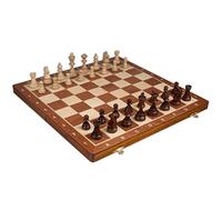 Wegiel Jeu d'échecs européen Professionnel Fait à la Main avec étui en Bois - Pièces d'échecs en Bois sculpté à la Main et boîte de Rangement pour Ranger Toutes Les pièces