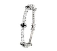 Wegiwuca Breloque réglable en oxyde de zirconium avec quatre herbes, 17,8 cm, 20,3 cm, bijou en cuivre pour symbole porte-bonheur unisexe, 8 inches, Comme décrit