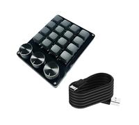 Wegiwuca Clavier macro portable 16 touches avec cadrans programmables pour des commandes de jeu avancées et des claviers de gestion multimédia