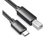 Wegiwuca Cordon d'impression carré de type C vers USB 2.0 - Diamètre du fil : 0,5 mm - Ligne d'impression rapide de fichiers - Connexion facile pour télécopieur