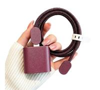 Wegiwuca Kit complet de protections pour téléphone avec adaptateur secteur | Housse en cuir et protège-cordon avec câble d'enroulement et cache-adaptateur avec protection de câble intégrée