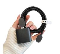Wegiwuca Kit complet de protections pour téléphone avec adaptateur secteur | Housse en cuir et protège-cordon avec câble d'enroulement et cache-adaptateur avec protection de câble intégrée