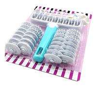 Wegiwuca Lot de 37 emporte-pièces en plastique pour décoration de cupcakes - Outil de découpe pour ruban et rouleau de roue - 4 types d'engrenages