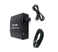 Wegiwuca MIC-1000 Amplificateur de son portable en aluminium - Augmente les sons faibles jusqu'à 1000x - Pour les enregistrements téléphoniques - Avec module d'amplificateur d'enregistrement de