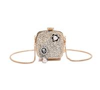 Wegiwuca Sac à chaîne pour femmes scintillantes avec strass carrés épaule élégante Crossbody Acrylique Sortir ensemble pour les fêtes Femmes Crossbody Chaîne à bandoulière Acrylique Soir scintillant