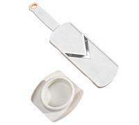 WEGLOK Mandoline à légumes, Mandoline manuelle, Coupe-légumes avec lame en acier inoxydable double face, Good Grips, Râpe de cuisine portable, Pour fromage, oignons, cuisine, chou, couleur:Blanc