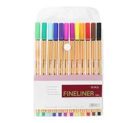WEGLOK Stylo feutre pointe fine - 12 Pcs - 12 Couleurs - coloris intenses pour Débutant Dessin,Livre De Coloriage,Mandala,Bullet Journal