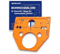 WEGLUST Gabarit de traçage pour WC suspendu avec niveau à bulle - Pour bâtis-supports Geberit, GROHE, TECE - Traçage précis sur carrelage - Gabarit de perçage 18/23 cm - Pour professionnels et