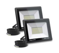 Wegoodlife Lot de 2 Projecteur LED Extérieur 50W, Super Lumineux 3995LM Spot LED Extérieur, 3000K Blanc Chaud, IP66 Étanche, Éclairage de Sécurité pour Jardin, Patio, Cour, Entrée, Garage, Sans Prise