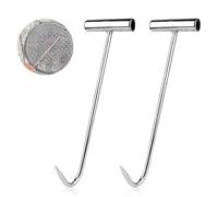 WEGREAT 2 Pièces 30 cm Lève-Couvercle d'Égout : Crochet de Levage Lourd pour Regard et Canalisation, pour Suspendre des Charges Lourdes