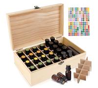 WEGREAT Boîte de Rangement en Bois pour Huiles Essentielles - 32 Fentes pour Parfums et Petits Objets