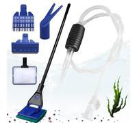 WEGREAT Kit de Nettoyage d’Aquarium 5 en 1 : Accessoires d’Aquarium avec Siphon de Changement d’Eau et 5 Outils de Nettoyage Amovibles, Ensemble de pour Aquarium et Remplacement d’Eau