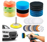 WEGREAT Kit de Restauration de Phares: 41 Pièces Tampons de Polissage de Voiture, Eponges de Polissage pour Voiture pour Voiture et Moto, Kit de Restauration de Phare DIY avec Papier de Verre