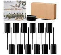 WEGREAT Lot de 12 bougeoirs à tige en métal noir pour bougies à tige de moins de 25 mm, bougies de table DIY, décoration de couronne de l'Avent