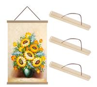 WEGREAT Lot de 4 barres magnétiques en bois pour posters - Format A4 - 21 cm - Pour posters, cadres photo, œuvres d'art, photos, impressions naturelles