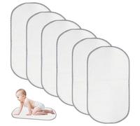 WEGREAT Lot de 6 matelas à langer réutilisables : matelas à langer lavables et imperméables, 30 x 60 cm, en viscose de bambou, doux et protecteur - Confort pour bébé, blanc