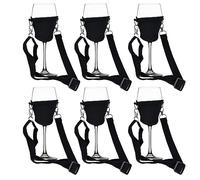 WEGREAT Lot de 6 porte-verres à vin pour le cou : porte-verres à vin portable mains libres à accrocher avec lanière, porte-verres à vin pour Noël, anniversaire, mariage, fête, CKN-RA92