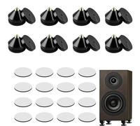 WEGREAT Lot de 8 pointes pour caisson de basses : pointes de haut-parleur avec 16 tapis antidérapants et 8 coussinets de base en alliage de cuivre, acier inoxydable - Hauteur non réglable pour