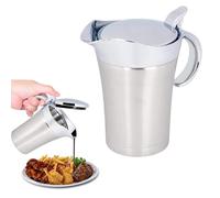 WEGREAT Saucière thermique en acier inoxydable 750 ml - Double isolation - Avec couvercle - Pot à sauce - Récipient à sauce pour crème, jus, sauce, crème vanille (argenté)
