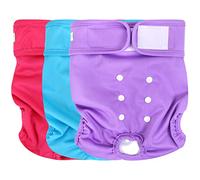 wegreeco Lot de 3 Couches lavables réutilisables de qualité supérieure pour Femelle, Petit, Moyen et Grand, pour Chiot, Chiot, Chiot, Chiot, Chien Femelle, Couches Chaudes