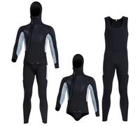 WEHAM Combinaison Chaude en néoprène de 5 mm pour Hommes, Combinaison de plongée épaisse Fendue plongée en apnée Profonde Surf Natation Combinaison Froide et Humide,Noir,3XL