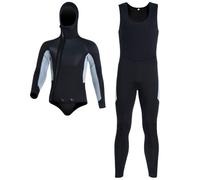 WEHAM Combinaison Chaude en néoprène de 5 mm pour Hommes, Combinaison de plongée épaisse Fendue plongée en apnée Profonde Surf Natation Combinaison Froide et Humide,Noir,L