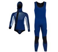 WEHAM Combinaison Chaude en néoprène de 5 mm pour Hommes, Combinaison de plongée épaisse Fendue plongée en apnée Profonde Surf Natation Combinaison Froide et Humide,Bleu,XL