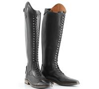 WEHAM Noir,41,Bottes d'équitation rétro à lacets en cuir PU pour hommes et femmes, bottes de chevalier longues d'équitation en plein air pour débutants