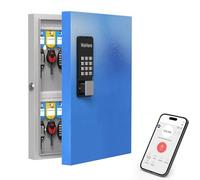 WeHere Boîte de verrouillage murale à 32 clés, armoire à clés intelligente avec porte-clés, contrôle par application Bluetooth, déverrouillage OTP et mot de passe, déverrouillage à distance Wi-Fi