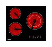 WEHIMO Plaque Vitrocéramique 3 Feux 5500W, Plaque de Cuisson Electrique 59cm, 9 Niveaux de Température, Commande Tactile, Sécurité Enfant