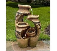 Wehmann Fontaine Solaire Crète Jardin Fontaine Kaskade Lot Complet pour Jardin Et Terrasse Jour Et Nuit ! Neuf Avec Gratuit Bloc...